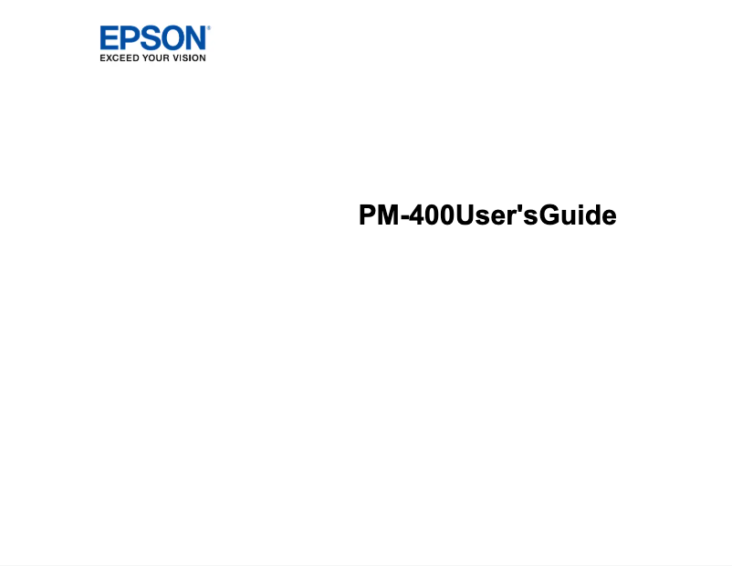 Page n°1 - Manuel utilisateur Epson PictureMate PM-400