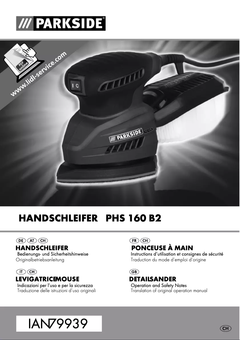 Page 1 de la notice Manuel utilisateur Parkside PHS 160 B2