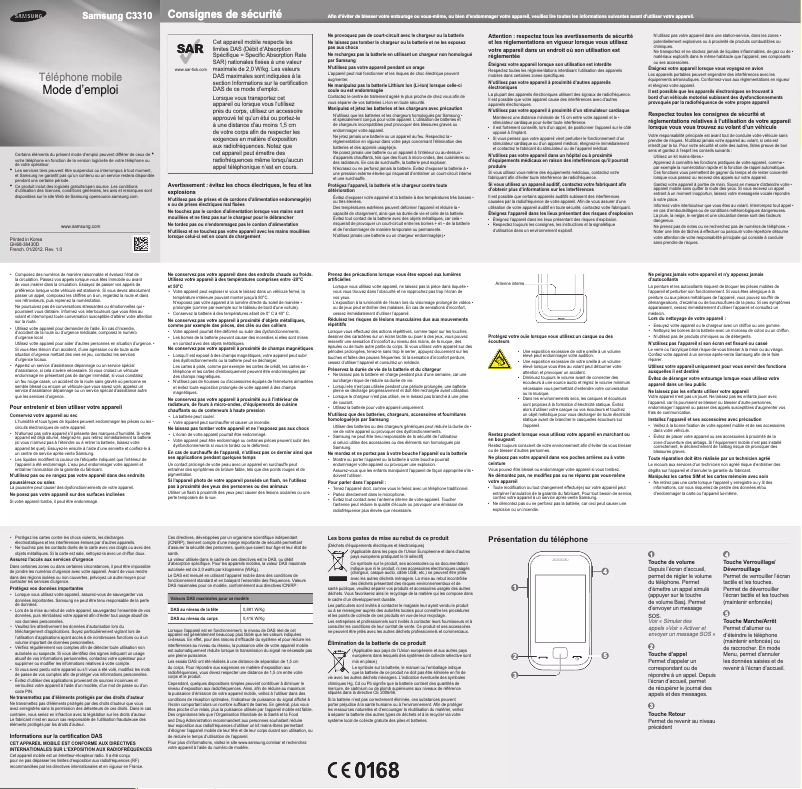 Page n°1 - Manuel utilisateur Samsung Champ Deluxe