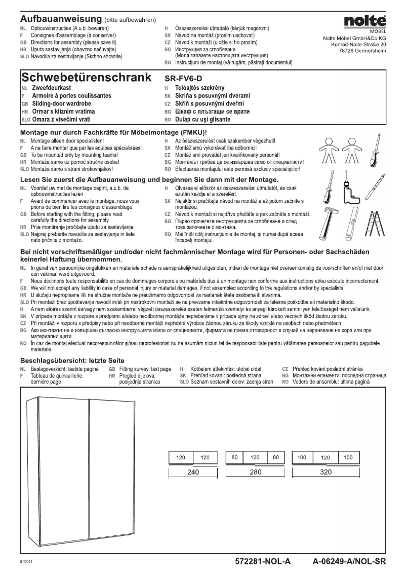 Page 1 de la notice Manuel utilisateur Nolte Santara
