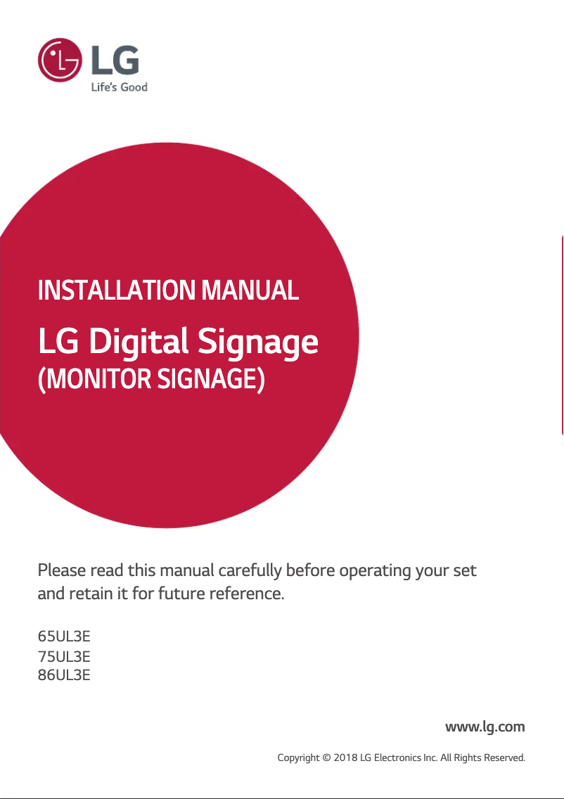 Page n°1 - Manuel utilisateur LG 49UL3E