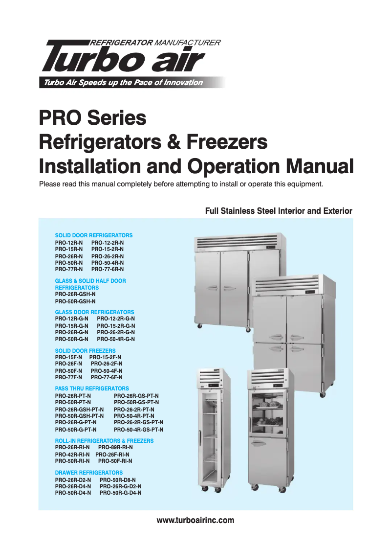 Image de la première page du manuel de l'appareil PRO-26R-RI-N