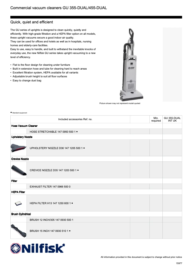 Image de la première page du manuel de l'appareil GU 355