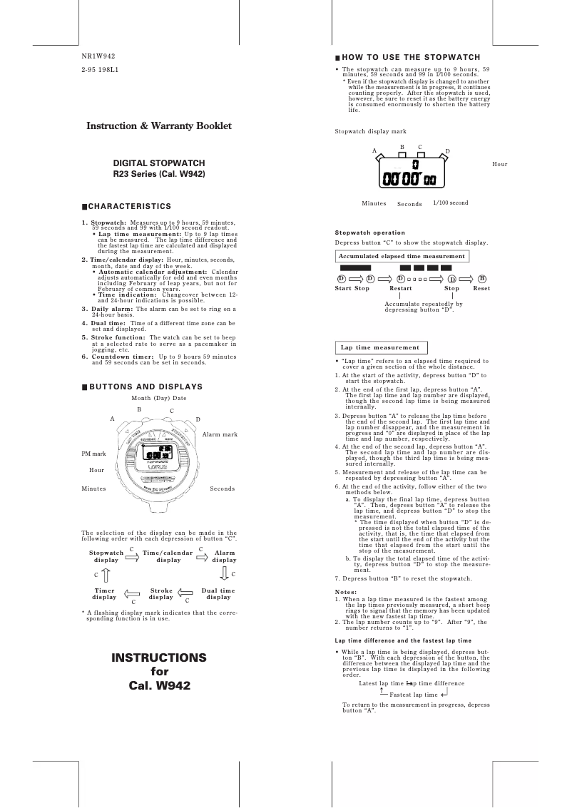 Página 1 del manual Manual de usuario Lorus W942