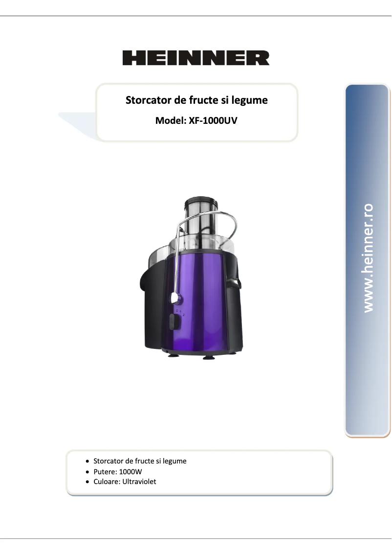 Imagen de la primera página del manual del dispositivo XF-1000UV