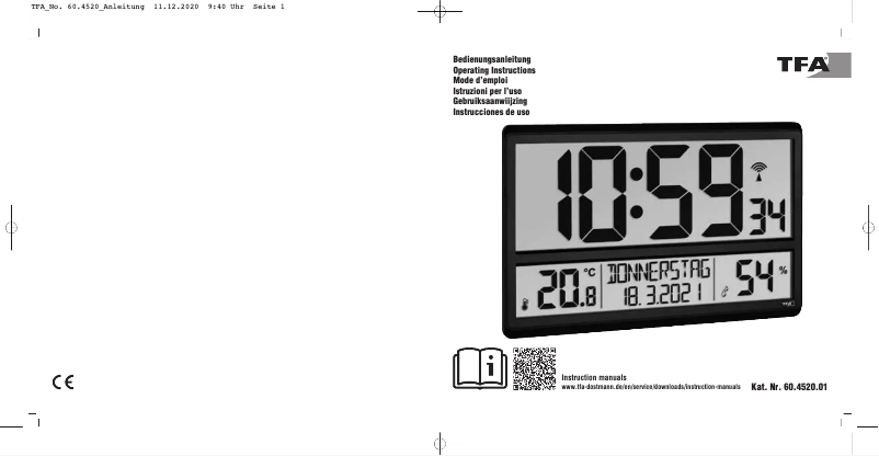 Imagen de la primera página del manual del dispositivo 60.4520.01