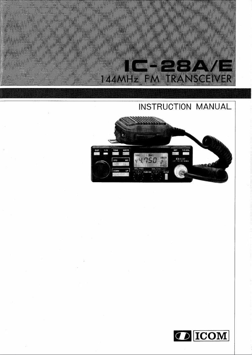 Image de la première page du manuel de l'appareil IC-28A