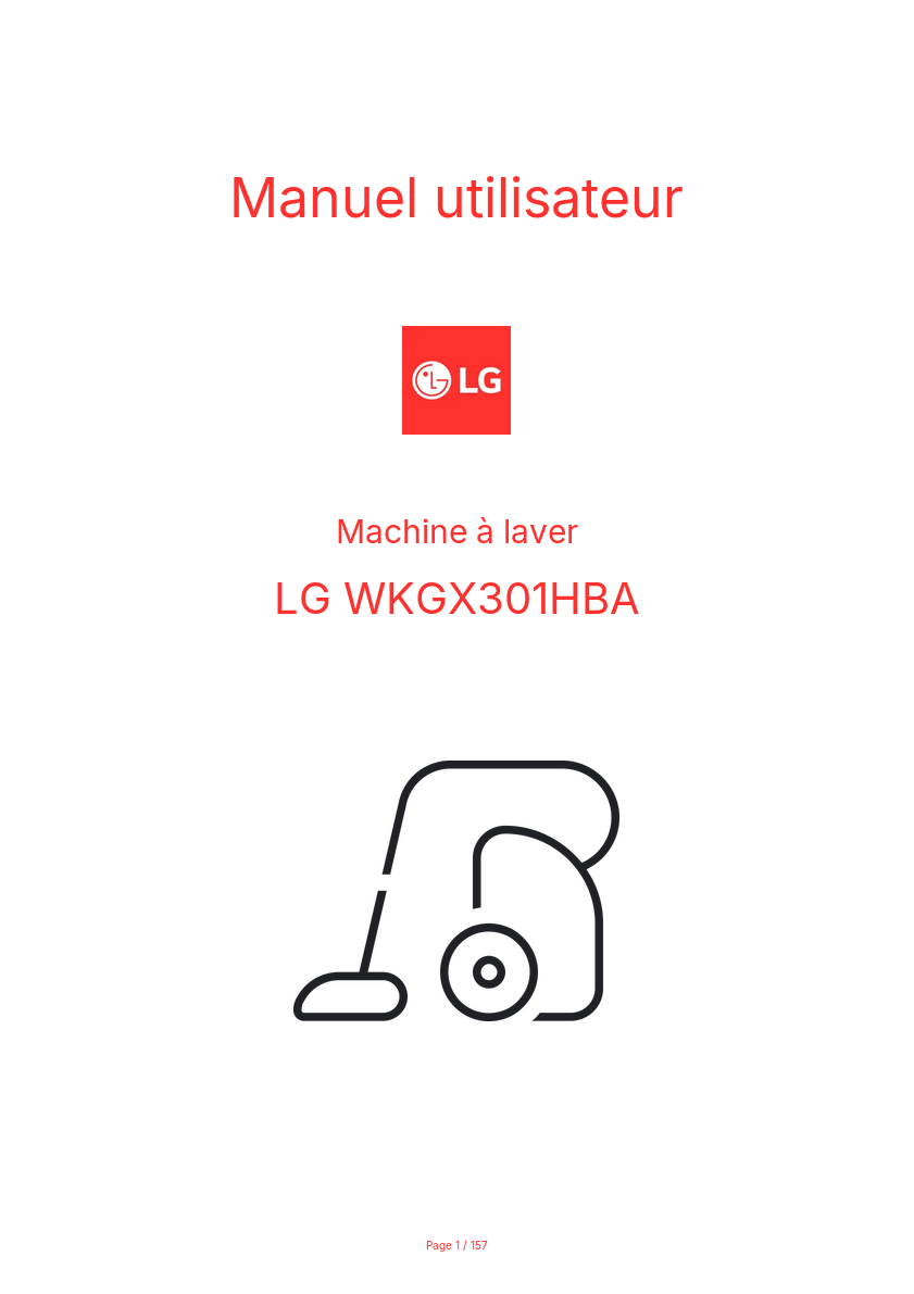 Page n°1 - Manuel utilisateur LG WKGX301HBA