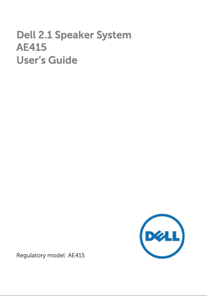 Page 1 de la notice Manuel utilisateur Dell AE415