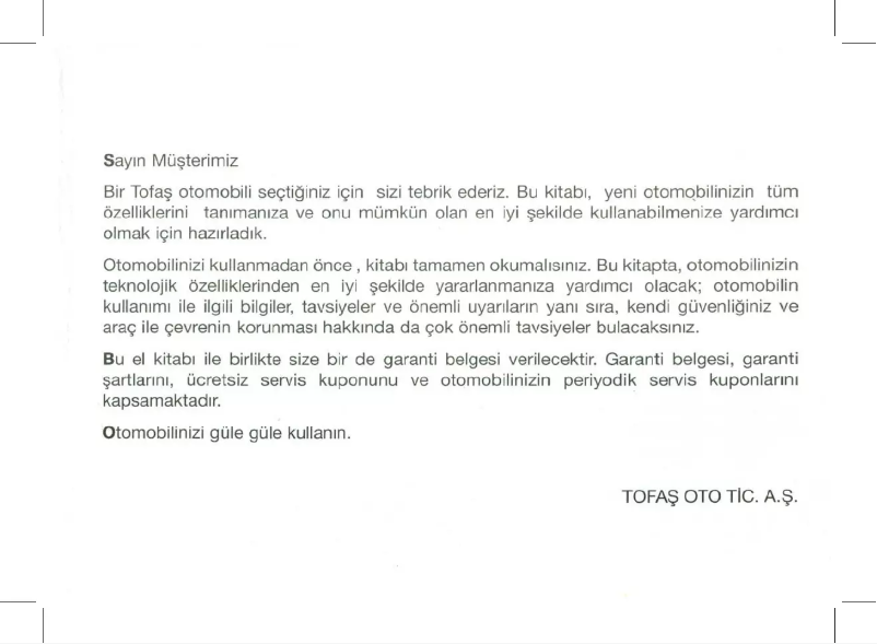 Image de la première page du manuel de l'appareil Dogan (2002)