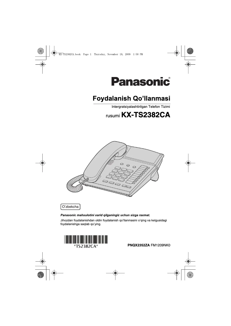Page 1 de la notice Manuel utilisateur Panasonic KX-TS2388