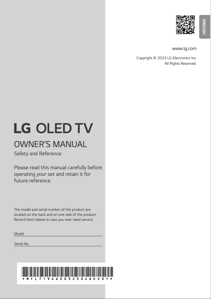 Page n°1 - Manuel utilisateur LG OLED65G45LW