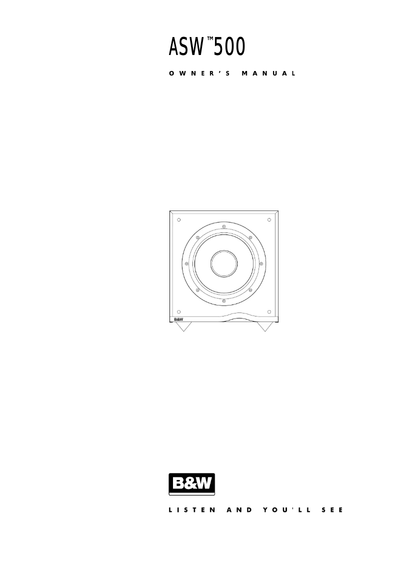 Página 1 del manual Manual de usuario Bowers & Wilkins ASW500