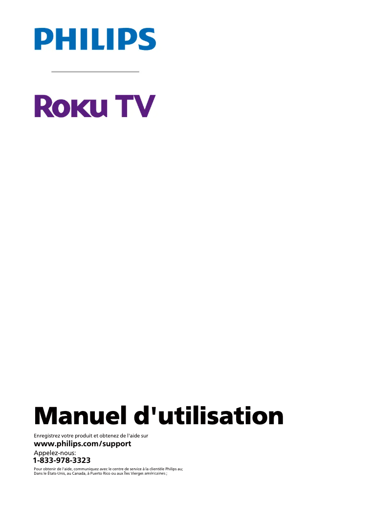 Page n°1 - Manuel utilisateur Philips Roku 85PUL6673