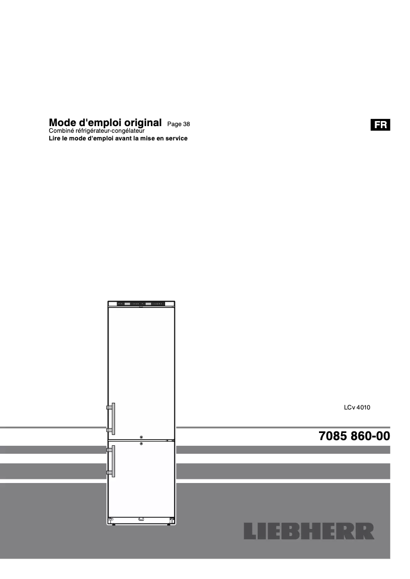 Page 1 de la notice Manuel utilisateur Liebherr LCv 4010 MediLine