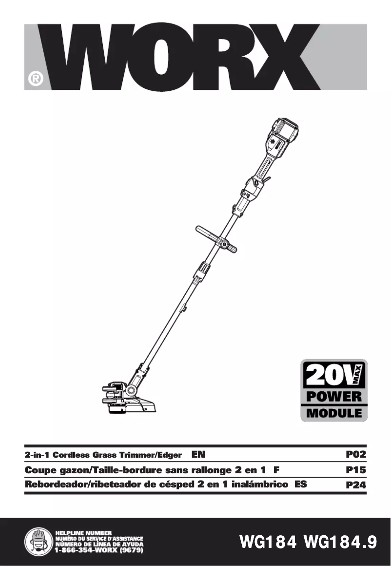 Page n°1 - Manuel utilisateur Worx WG184.9