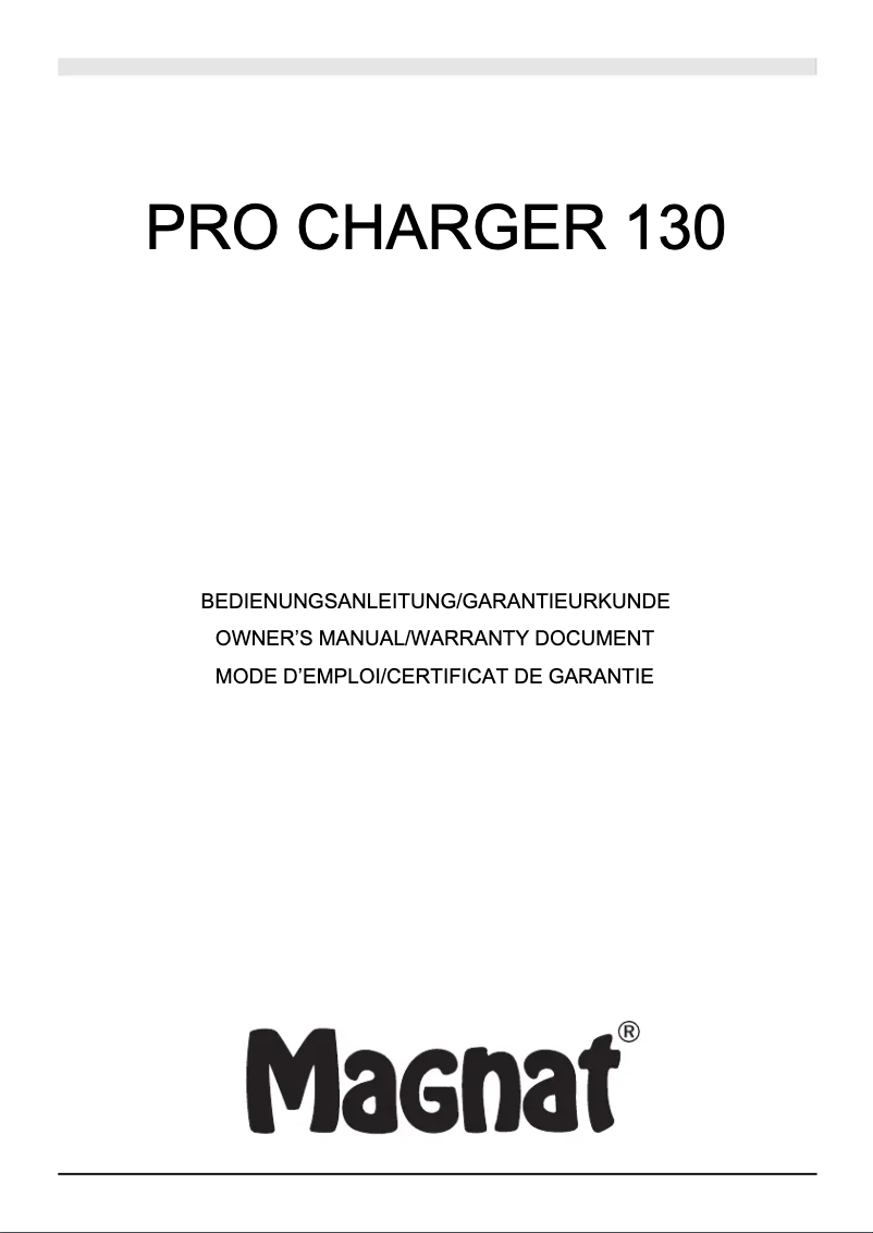 Page 1 de la notice Manuel utilisateur Magnat Pro Charger 230