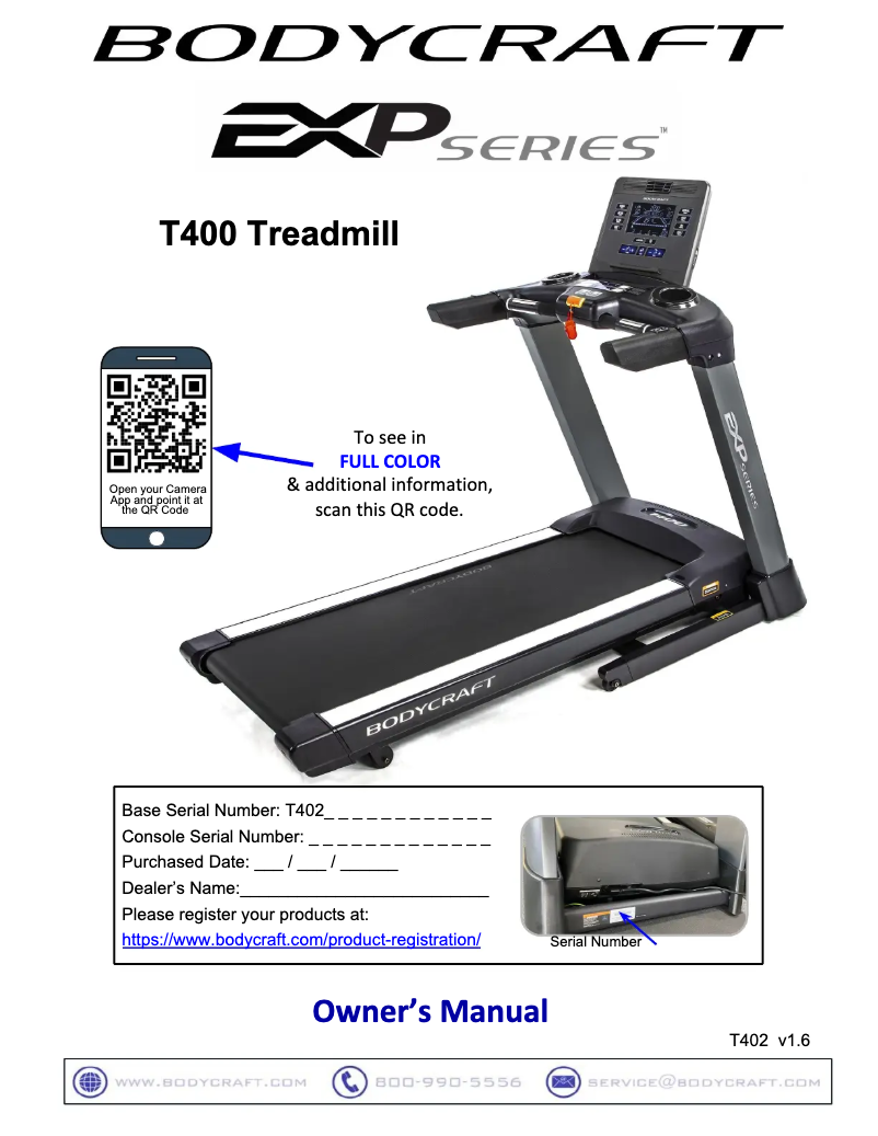 Page n°1 - Manuel utilisateur BodyCraft T400