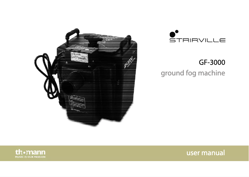 Page 1 de la notice Manuel utilisateur Stairville GF-3000