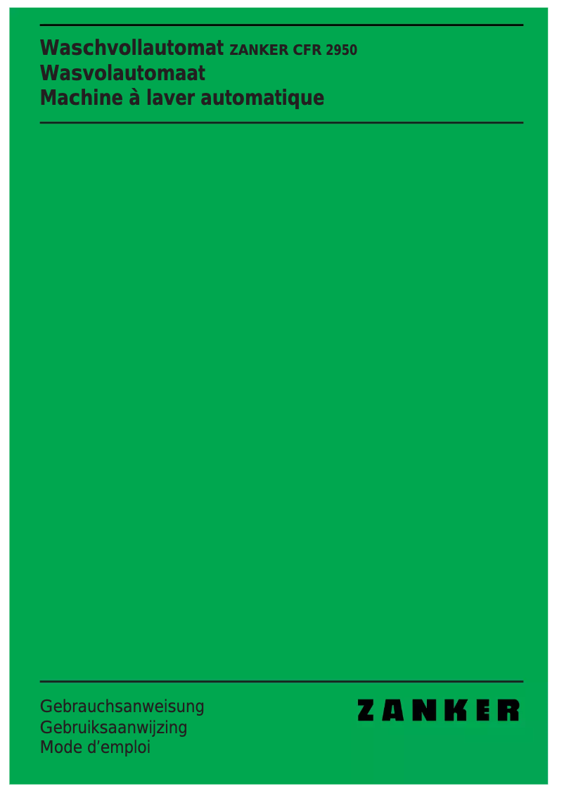 Página 1 del manual Manual de usuario Zanker CFR 2950