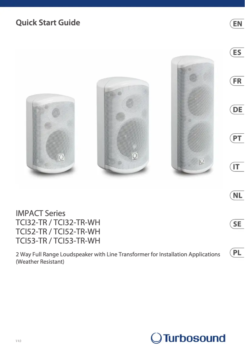 Page n°1 - Guide de démarrage rapide Turbosound Impact TCI52-TR