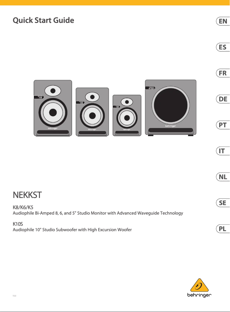 Page n°1 - Guide de démarrage rapide Behringer Nekkst K6