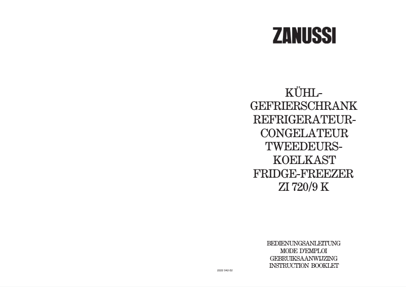 Image de la première page du manuel de l'appareil ZI 720