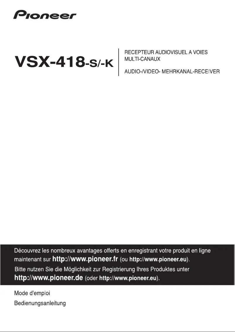 Page n°1 - Manuel utilisateur Pioneer VSX-418