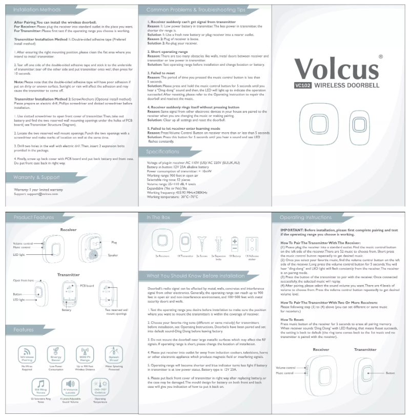 Página 1 del manual Manual de usuario Volcus VC102