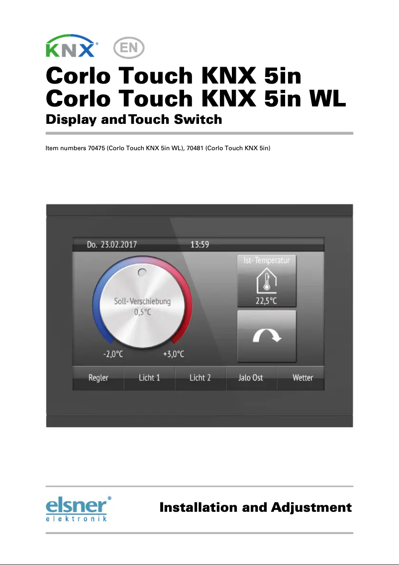 Página 1 del manual Manual de usuario Elsner Corlo Touch KNX 5in