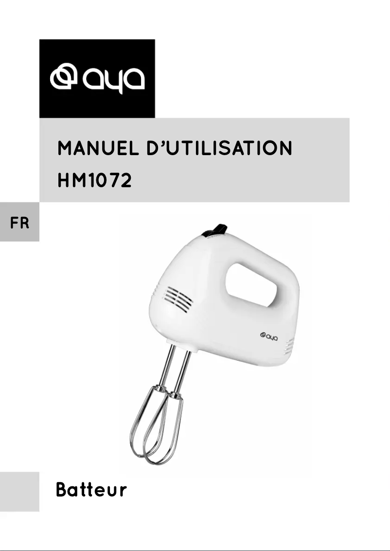 Page n°1 - Manuel utilisateur AYA HM1072