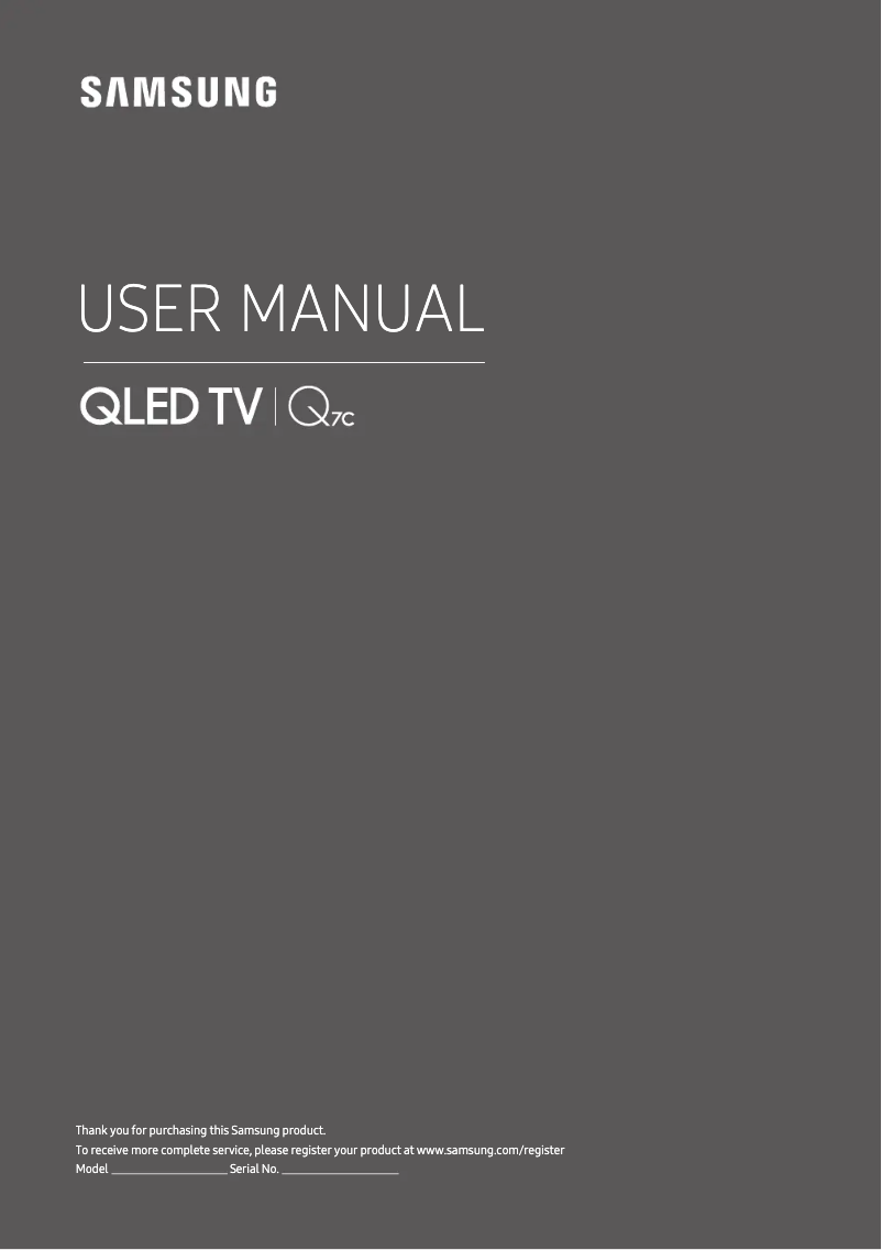 Page n°1 - Manuel utilisateur Samsung QE65Q7CAMT