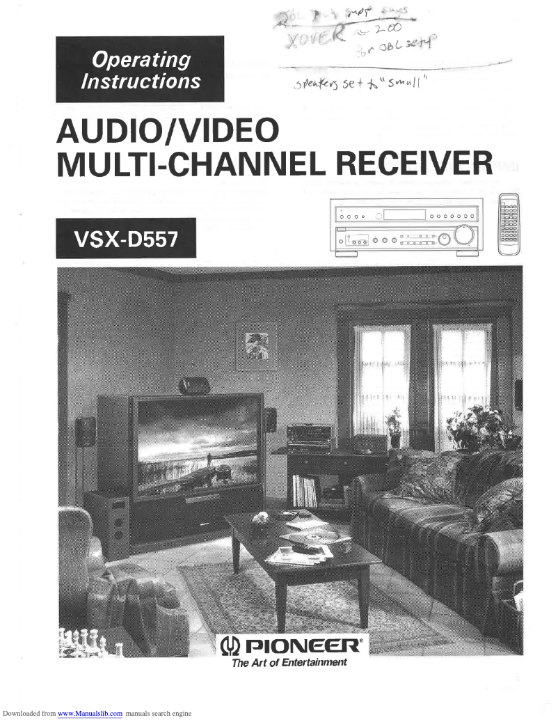 Image de la première page du manuel de l'appareil VSX-D557