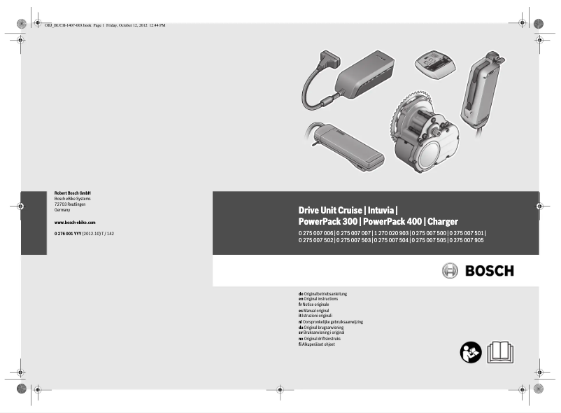 Page n°1 - Manuel utilisateur Bosch Drive Unit Cruise