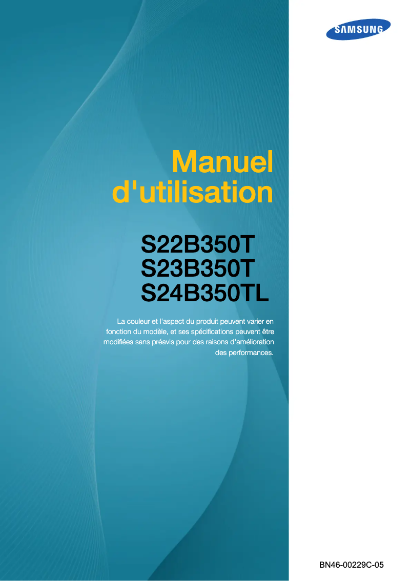 Page 1 de la notice Manuel utilisateur Samsung SyncMaster S22B350N