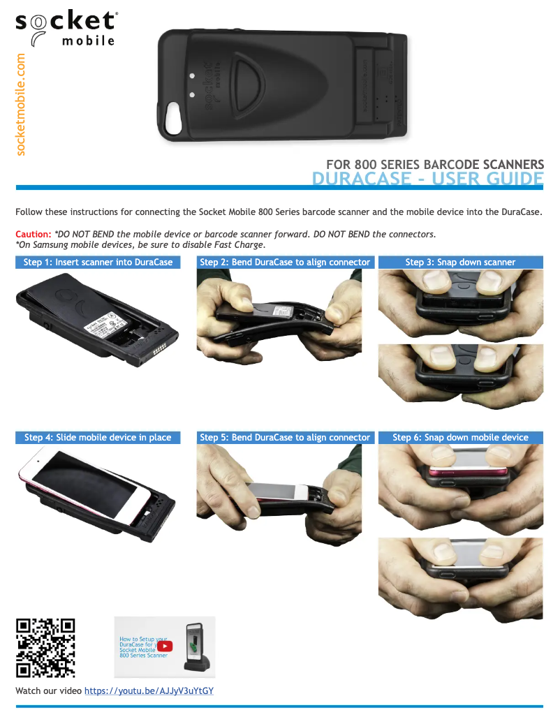 Page 1 de la notice Manuel utilisateur Socket Mobile DuraCase