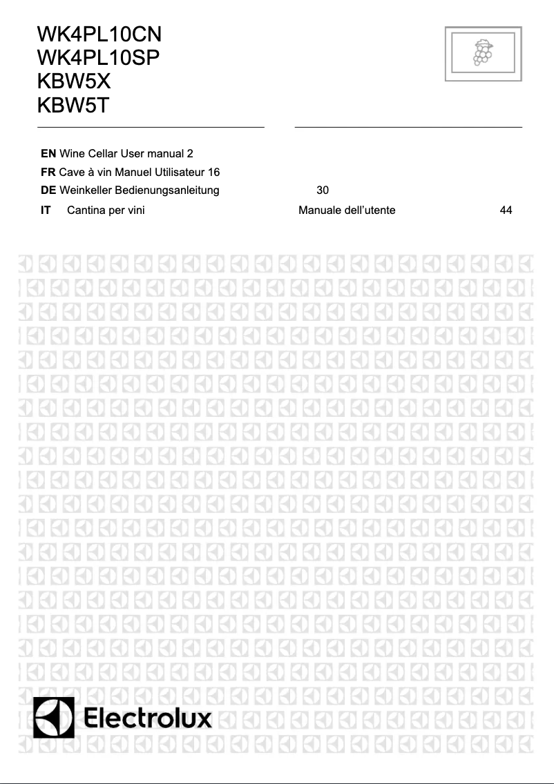 Page 1 de la notice Manuel utilisateur Electrolux WK4PL10SP