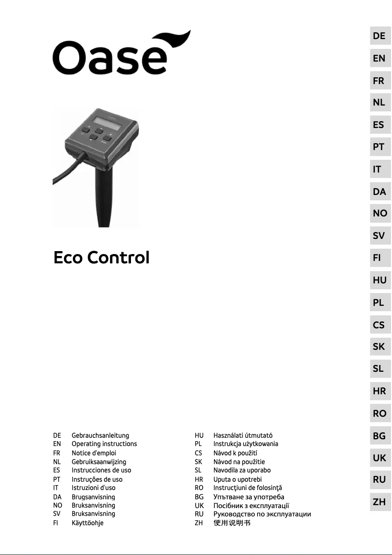 Page 1 de la notice Manuel utilisateur Oase Eco Control