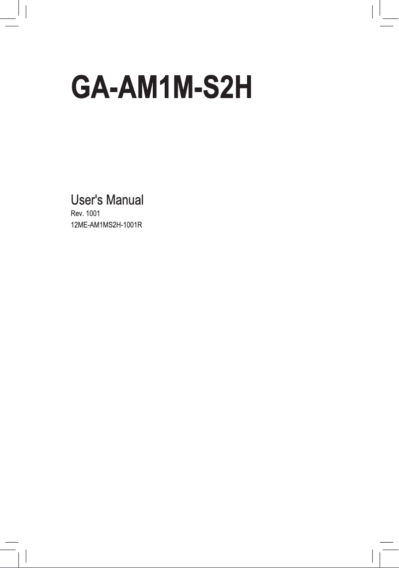 Page n°1 - Manuel utilisateur Gigabyte GA-AM1M-S2H