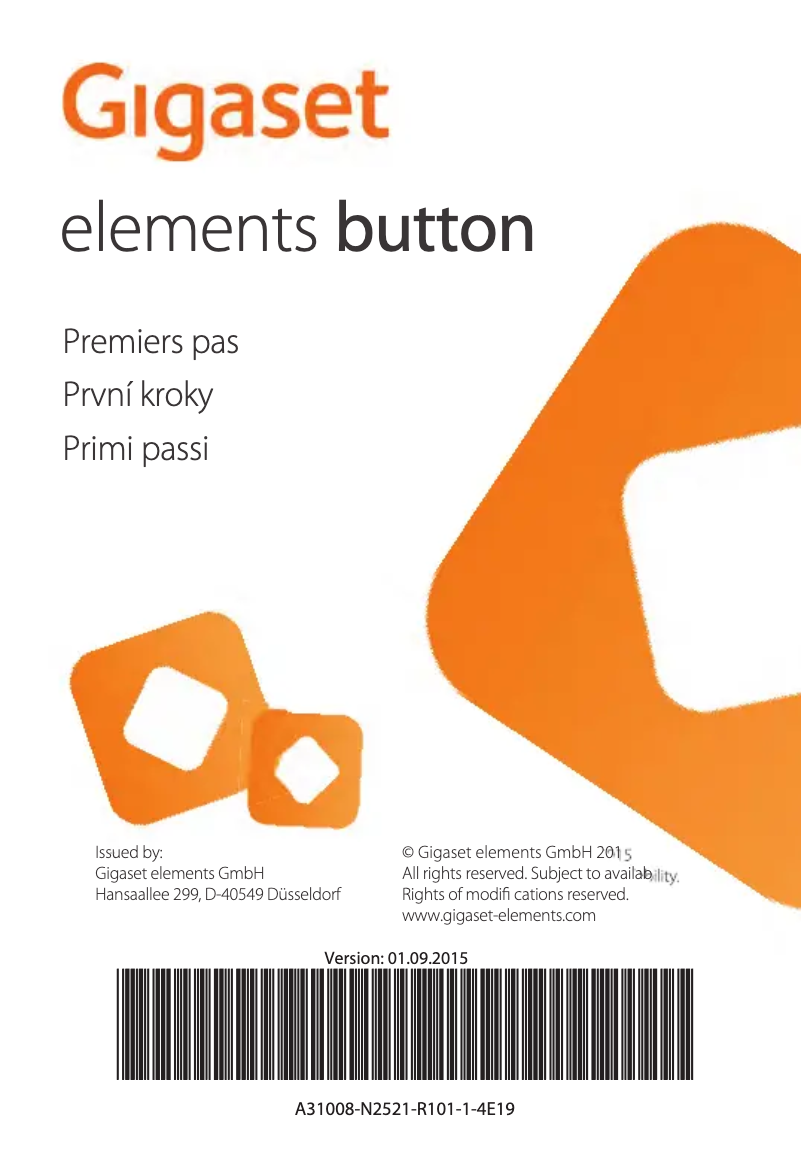 Page n°1 - Manuel utilisateur Gigaset Button