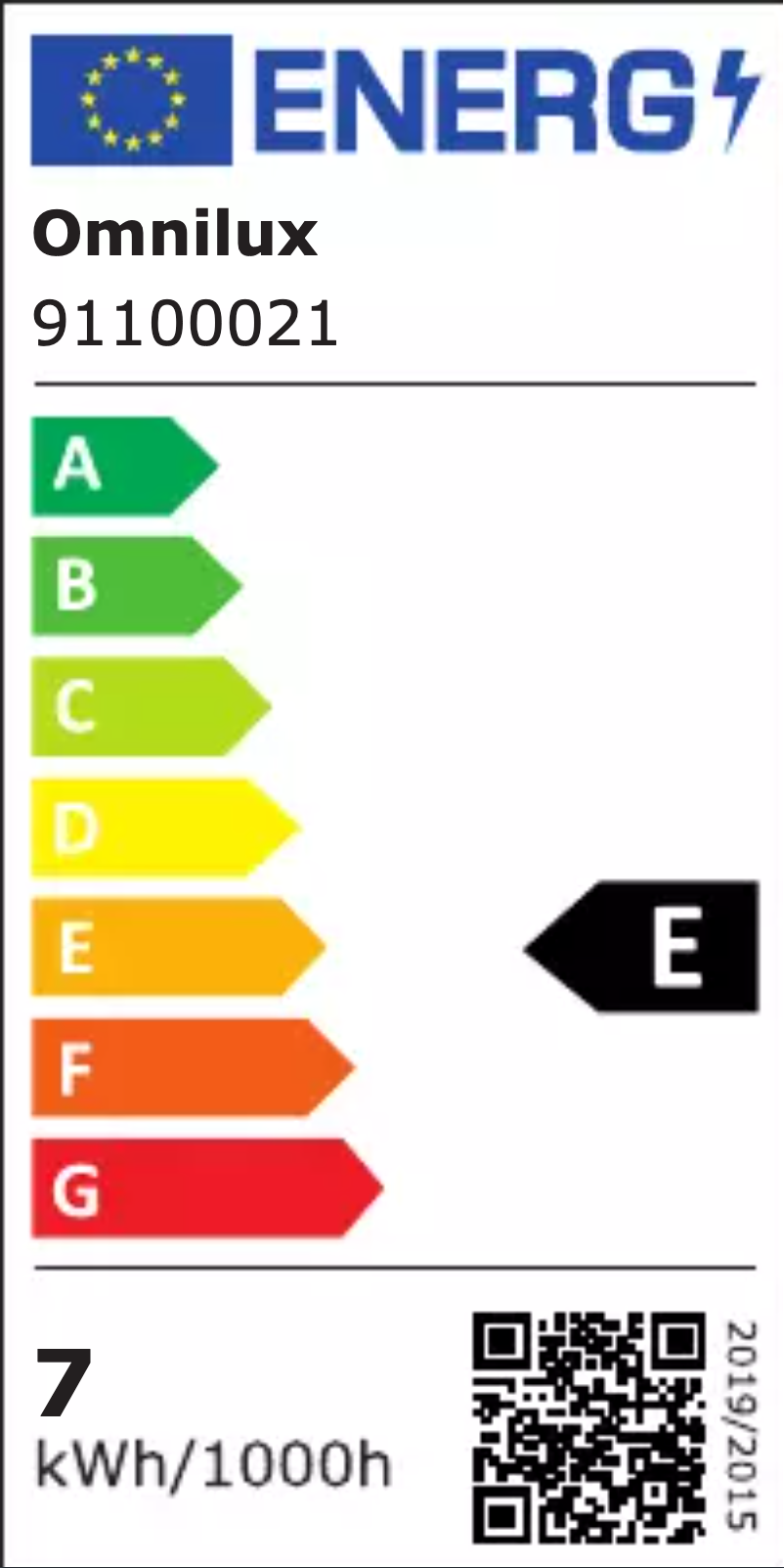 Page 1 de la notice Label énergétique Omnilux LED 230V
