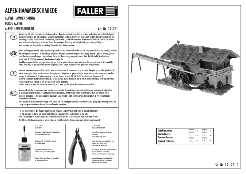 Page n°1 - Manuel utilisateur Faller 191751