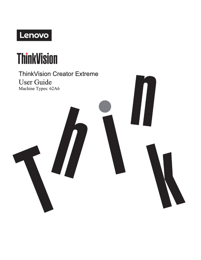 Page n°1 - Manuel utilisateur Lenovo ThinkVision Creator Extreme