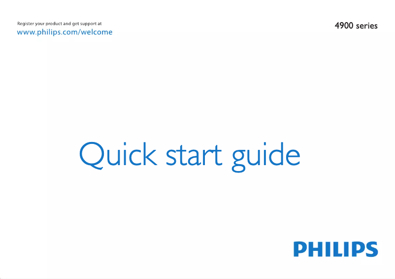 Page n°1 - Guide de démarrage rapide Philips 4900 series 55PFL4908H