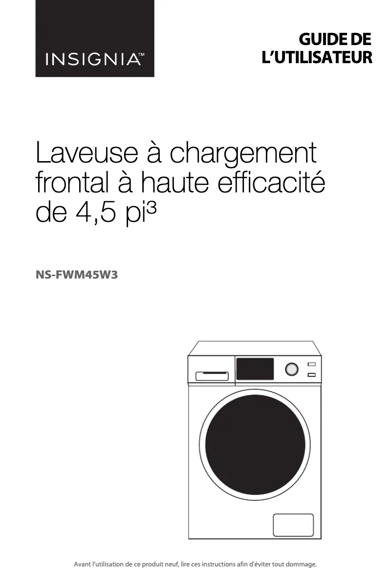 Page n°1 - Manuel utilisateur Insignia NS-FWM45W3