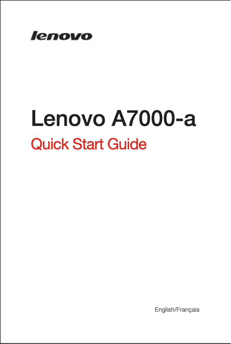 Page 1 de la notice Manuel utilisateur Lenovo A7000-a