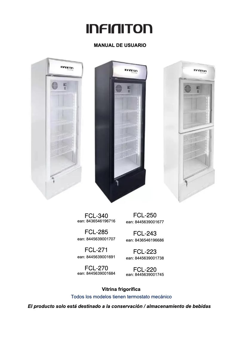Page n°1 - Manuel utilisateur Infiniton FCL-250