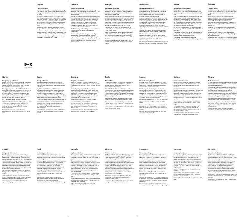 Page 1 de la notice Manuel utilisateur Ikea ÄLMAREN 403.787.88