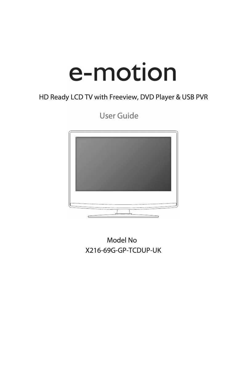 Page n°1 - Manuel utilisateur E-motion W216/69G-GP-TCDUP-UK