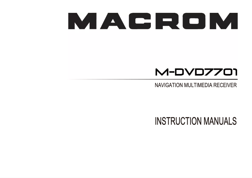 Page n°1 - Manuel utilisateur Macrom M-DVD7701